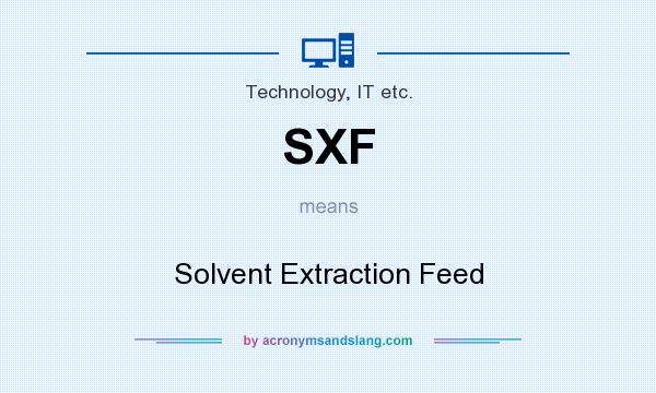 What does SXF mean? It stands for Solvent Extraction Feed