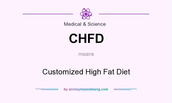 What does CHFD mean? It stands for Customized High Fat Diet