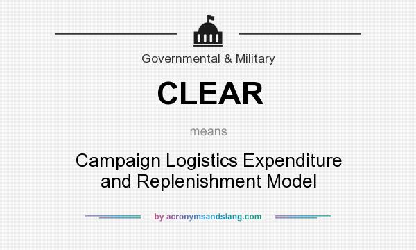 What does CLEAR mean? It stands for Campaign Logistics Expenditure and Replenishment Model