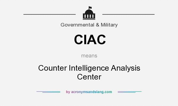 What does CIAC mean? It stands for Counter Intelligence Analysis Center
