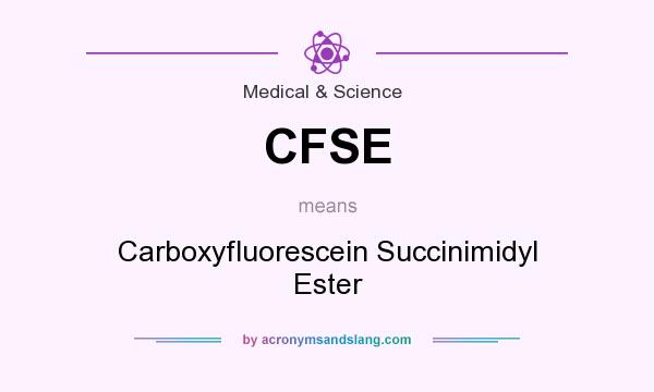 What does CFSE mean? It stands for Carboxyfluorescein Succinimidyl Ester