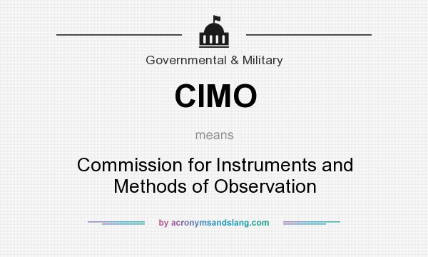 What does CIMO mean? It stands for Commission for Instruments and Methods of Observation