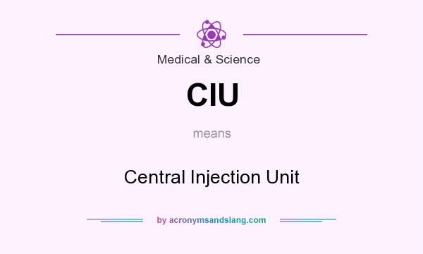 What does CIU mean? It stands for Central Injection Unit