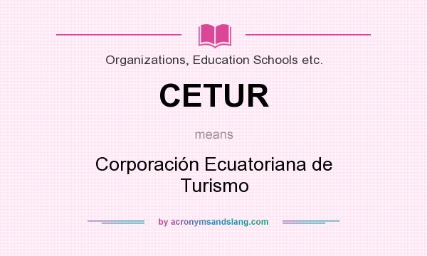 What does CETUR mean? It stands for Corporación Ecuatoriana de Turismo