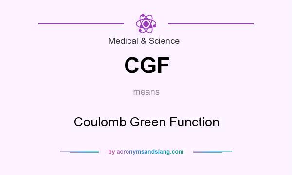 What does CGF mean? It stands for Coulomb Green Function