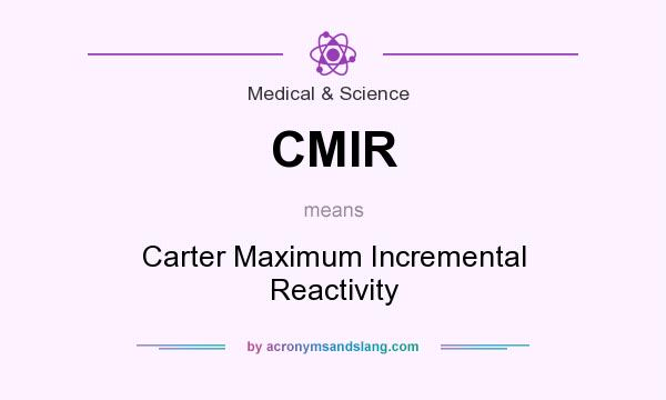 What does CMIR mean? It stands for Carter Maximum Incremental Reactivity