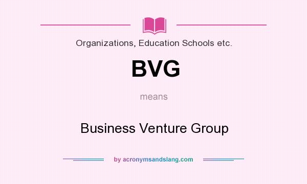 What does BVG mean? It stands for Business Venture Group