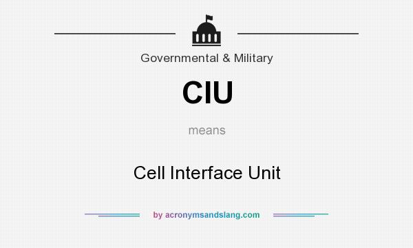 What does CIU mean? It stands for Cell Interface Unit