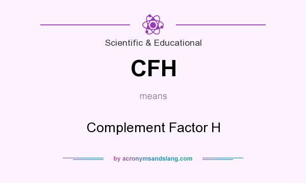 What does CFH mean? It stands for Complement Factor H