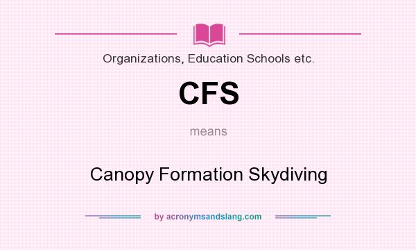 What does CFS mean? It stands for Canopy Formation Skydiving