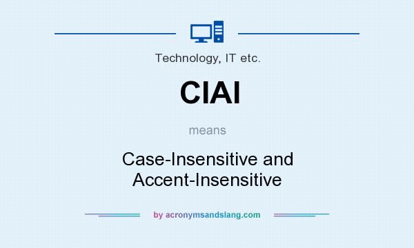 What does CIAI mean? It stands for Case-Insensitive and Accent-Insensitive