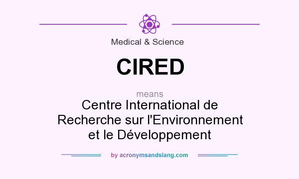 What does CIRED mean? It stands for Centre International de Recherche sur l`Environnement et le Développement