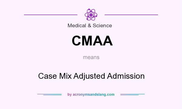 What does CMAA mean? It stands for Case Mix Adjusted Admission