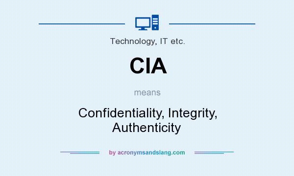 What does CIA mean? It stands for Confidentiality, Integrity, Authenticity