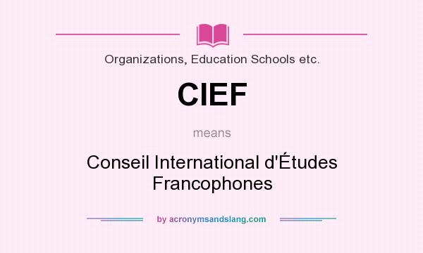 What does CIEF mean? It stands for Conseil International d`Études Francophones