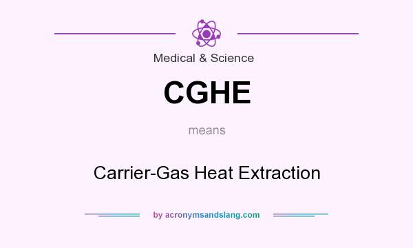 What does CGHE mean? It stands for Carrier-Gas Heat Extraction