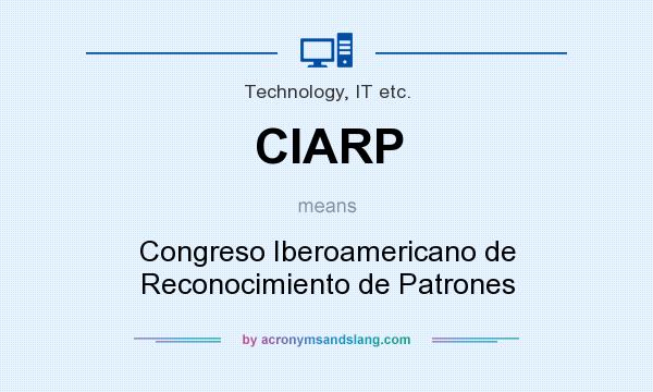 What does CIARP mean? It stands for Congreso Iberoamericano de Reconocimiento de Patrones