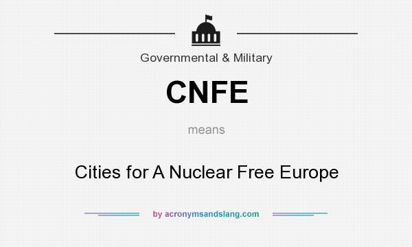 What does CNFE mean? It stands for Cities for A Nuclear Free Europe