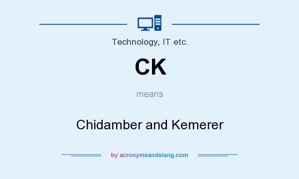 What does CK mean? It stands for Chidamber and Kemerer