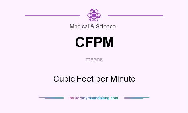 What does CFPM mean? It stands for Cubic Feet per Minute
