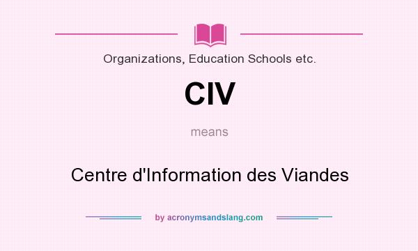 What does CIV mean? It stands for Centre d`Information des Viandes