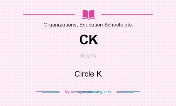 What does CK mean? It stands for Circle K