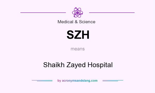 What does SZH mean? It stands for Shaikh Zayed Hospital