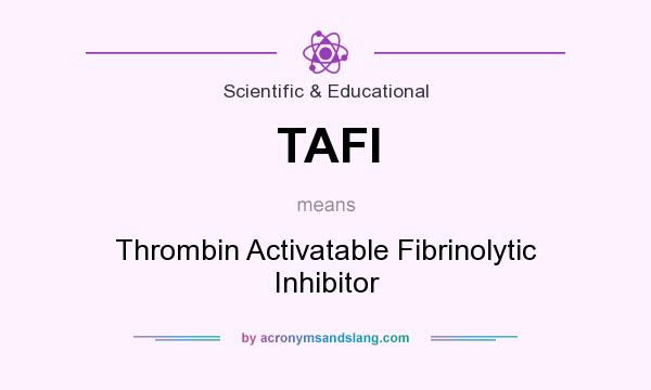 What does TAFI mean? It stands for Thrombin Activatable Fibrinolytic Inhibitor
