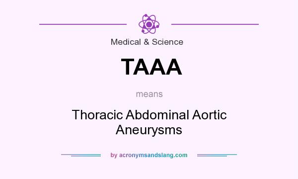 What does TAAA mean? It stands for Thoracic Abdominal Aortic Aneurysms