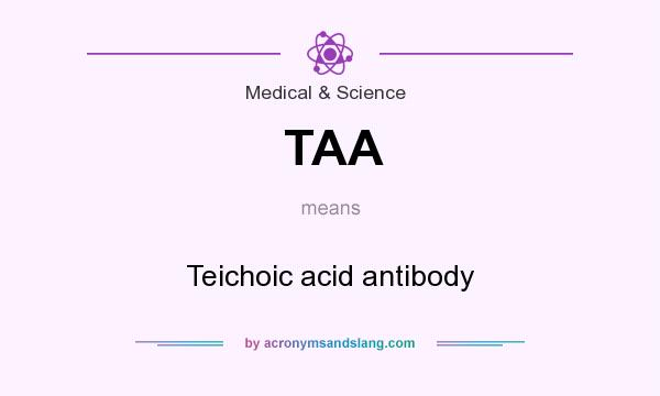 What does TAA mean? It stands for Teichoic acid antibody