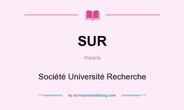 What does SUR mean? It stands for Société Université Recherche