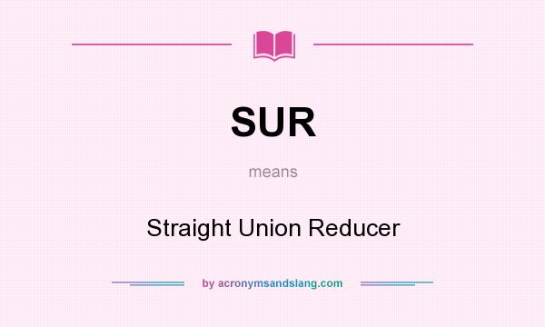 What does SUR mean? It stands for Straight Union Reducer