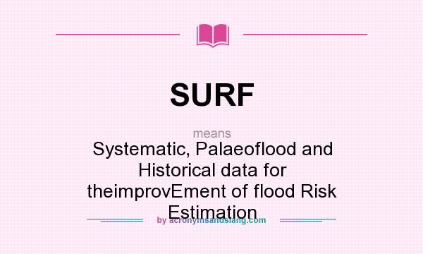 What does SURF mean? It stands for Systematic, Palaeoflood and Historical data for theimprovEment of flood Risk Estimation