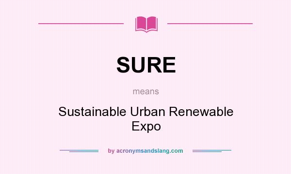 What does SURE mean? It stands for Sustainable Urban Renewable Expo