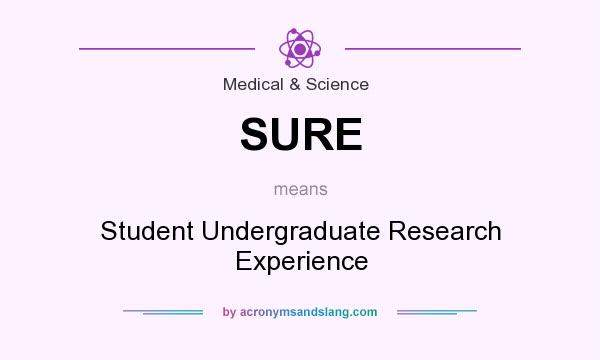 What does SURE mean? It stands for Student Undergraduate Research Experience