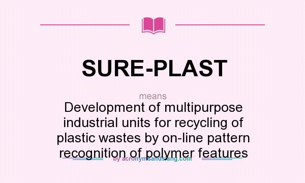 What does SURE-PLAST mean? It stands for Development of multipurpose industrial units for recycling of plastic wastes by on-line pattern recognition of polymer features