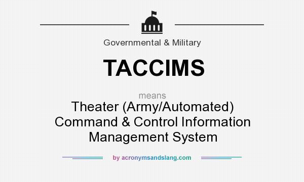What does TACCIMS mean? It stands for Theater (Army/Automated) Command & Control Information Management System