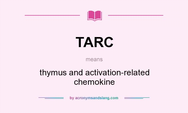 What does TARC mean? It stands for thymus and activation-related chemokine
