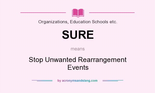 What does SURE mean? It stands for Stop Unwanted Rearrangement Events