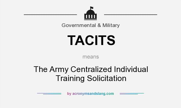 What does TACITS mean? It stands for The Army Centralized Individual Training Solicitation