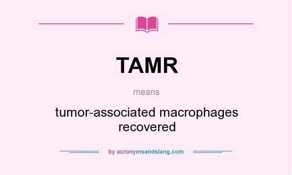 What does TAMR mean? It stands for tumor-associated macrophages recovered