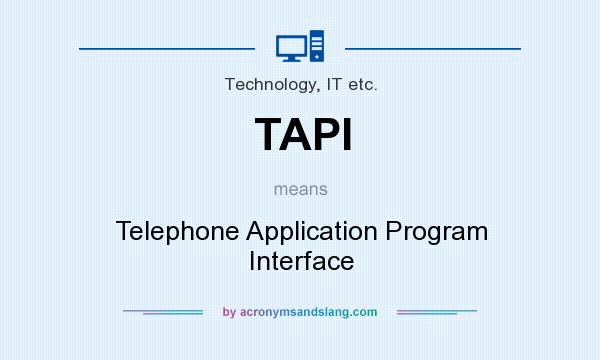 What does TAPI mean? It stands for Telephone Application Program Interface