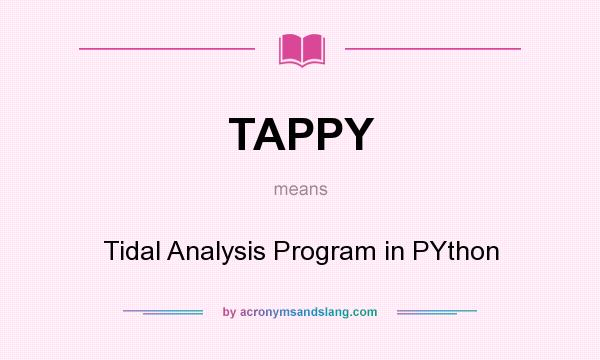 What does TAPPY mean? It stands for Tidal Analysis Program in PYthon