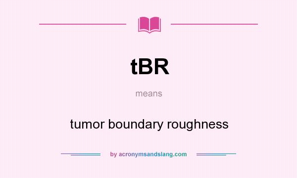 What does tBR mean? It stands for tumor boundary roughness