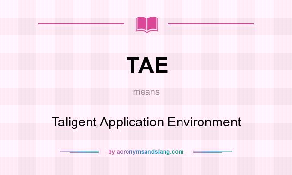 What does TAE mean? It stands for Taligent Application Environment