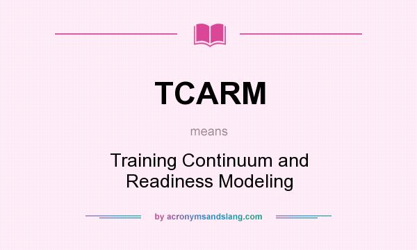 What does TCARM mean? It stands for Training Continuum and Readiness Modeling