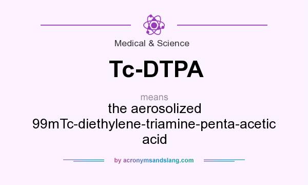 What does Tc-DTPA mean? It stands for the aerosolized 99mTc-diethylene-triamine-penta-acetic acid