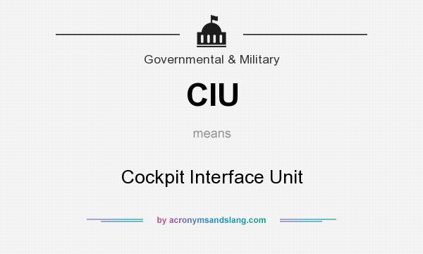 What does CIU mean? It stands for Cockpit Interface Unit