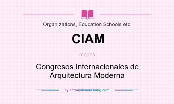 What does CIAM mean? It stands for Congresos Internacionales de Arquitectura Moderna