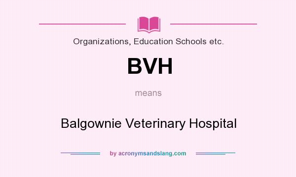 What does BVH mean? It stands for Balgownie Veterinary Hospital